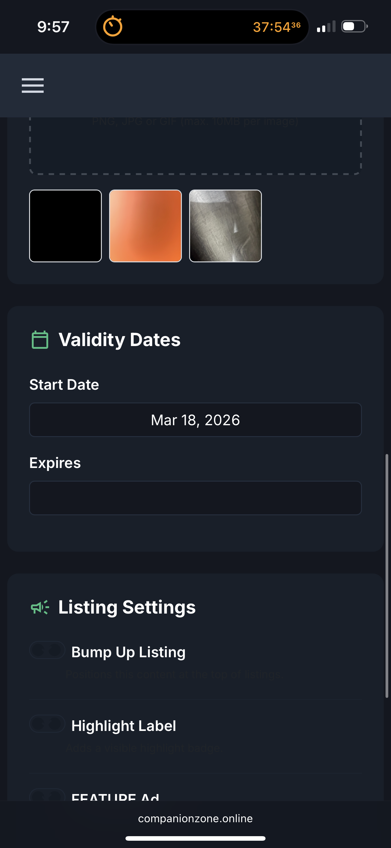 listing